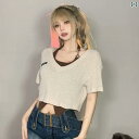 Tシャツ 半袖 キャミソール アメカジ ダンス クラブ へそ出し ヒップホップ 衣装 KPOP カジュアル レジャー 通学 休日 ホームウェア 快適コーデ レディース