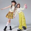 子供服 女の子 シャツ タンクトップ へそ出し パンツ チェックスカート 夏 コスチューム バンド ダンス ヒップホップ ストリート系 パフォーマンス 衣装 クール かっこいい キッズ