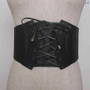 ベルト レディース コルセット アメリカ レザー レトロ レースアップ 編み 装飾 ワイド 幅広 ベルト アクセサリー ハイウエスト エクストラワイド ガードル...