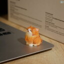 ツンデレ オレンジ 猫 木彫り 飾り かわいい 動物 デスクトップ 装飾 ギフト アニマル ミニチュア デコレーション ディスプレイ