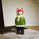 フォックス 狐 木彫り 小さめ 装飾品 楽しい ブック デスクトップ 装飾 学生 子供 ギフト デコレーション インテリア