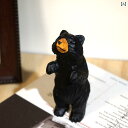 スタンディング ツキノワグマ 木彫り 小さめ 飾り かわいい 動物 オフィス コンピュータ 本棚 デスクトップ 装飾 ギフト オーナメント