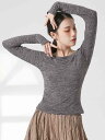 レディース モダンダンス 練習服 大人 ダンス 服 タイトフィット 長袖 トップス 秋冬 芸術 レトロ ダンス 服