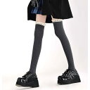 秋冬 厚手 グレー ストッキング レディース JK ツイスト 黒 太もも ソックス レース ハイ ニーソックス