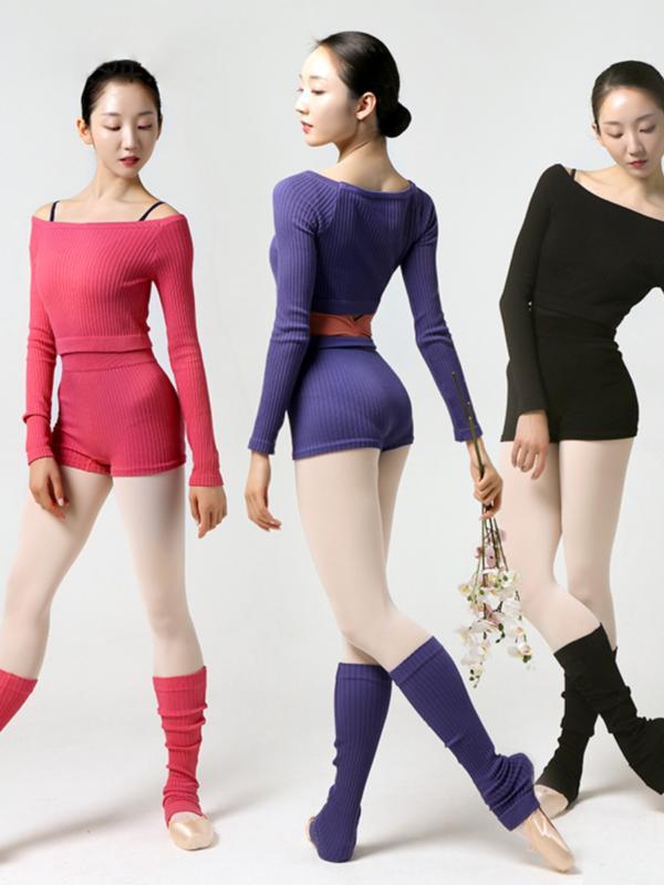 ダンス レギンス 秋冬 繊維 ストレッチ 丈 バレエ 練習服 暖かい ウール ソックス