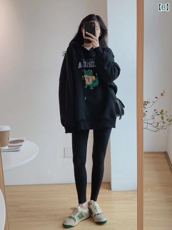 マタニティウェア 冬秋服 起毛 トレーナー 帽子の襟 スウェットシャツ
