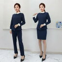 ユニフォーム 制服 作業着 秋冬 韓国 医療 美容 フロント メイク カウンター セット 大きめサイズ おしゃれ シンプル 長袖