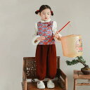 子供服 冬 女の子 花 鳥 チャイナ ベスト キッズ レディース 綿 新年 挨拶 韓国 暖かい保つ