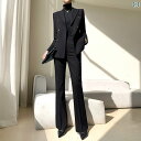 レディース パンツ スーツ 大人 洗練 レディース ひさし襟 ダブルブレスト 厚手 スリムフィット 冬 ビジネスカジュアル オフィス 作業着 上下セット セットアップ 長袖