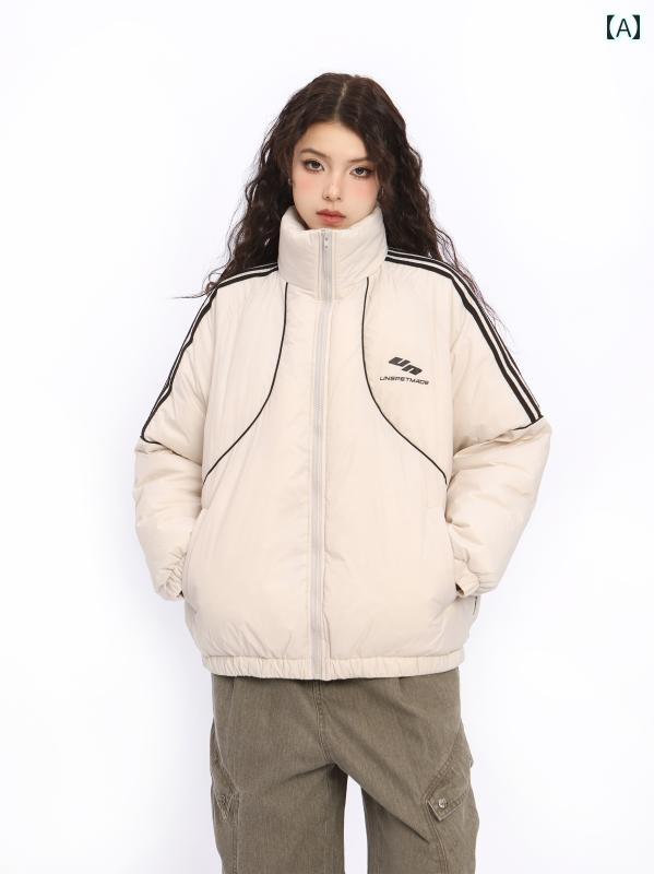 ジャケット アウター レディース ストレート ネックサポート ジッパー ポケット 防寒 ダウン 厚手