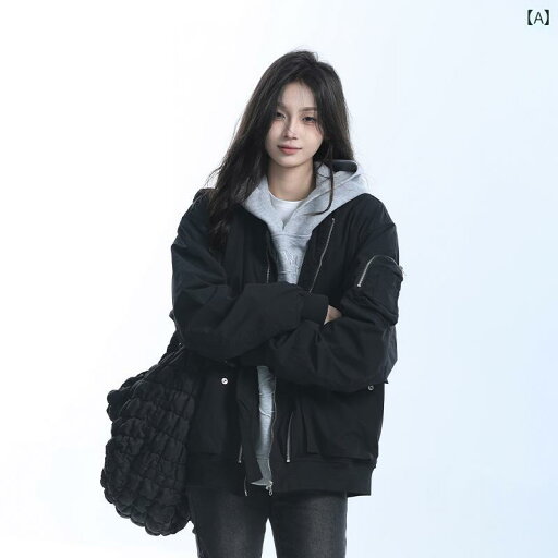 アウター ジャケット カジュアル おしゃれ 女の子 韓国 ストリート ボンバー ジャケット レディース 秋 ニュートラル ゆったり 野球 ユニフォーム アウター ジャケット カジュアル おしゃれ 女の子 韓国 ストリート ボンバー ジャケット レディース 秋 ニュートラル ゆったり 野球 ユニフォーム