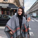 ショール エスニック ボヘミアン ファッション アクセサリー 韓国 厚手 スリット ポンチョ ケープ フード マント 秋冬 旅行 ロング 暖かい スカーフ レディース
