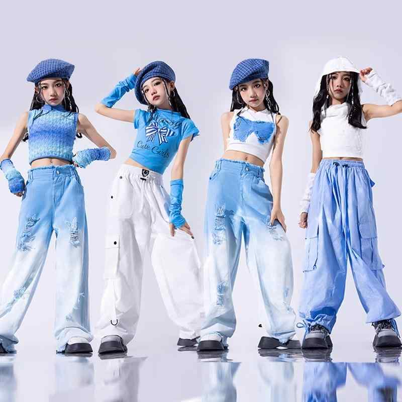 子供服 女の子 Tシャツ タンクトップ へそ出し パンツ 夏 コスチューム バンド ダンス ヒップホップ ストリート系 パフォーマンス 衣装 クール かっこいい キッズ