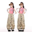 子供服 女の子 Tシャツ タンクトップ へそ出し 迷彩パンツ コスチューム バンド ダンス ヒップホップ ストリート系 パフォーマンス 衣装 クール かっこいい キッズ