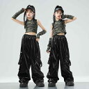 キッズ 子供服 ダンス 衣装 セット レザー 迷彩 お腹見せ 韓国 かっこいい ヒップホップ ストリート ステージ パフォーマンス アウトドア イベント フェス レジャー スポーツ 普段使い使い