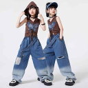 子供服 女の子 Tシャツ タンクトップ フード へそ出し パンツ コスチューム バンド ダンス ヒップホップ ストリート系 パフォーマンス 衣装 クール かっこいい キッズ
