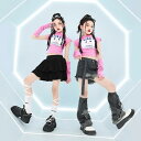 子供服 女の子 Tシャツ タンクトップ へそ出し ショートパンツ ミニスカート コスチューム バンド ダンス ヒップホップ ストリート系 パフォーマンス 衣装 クール かっこいい キッズ