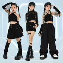 子供服 女の子 Tシャツ キャミソール へそ出し ショートパンツ ミニスカート コスチューム バンド ダンス ヒップホップ ストリート系 パフォーマンス 衣装 クール かっこいい キッズ