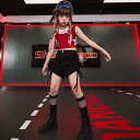 子供服 女の子 Tシャツ タンクトップ へそ出し ショートパンツ コスチューム バンド ダンス ヒップホップ ストリート系 パフォーマンス 衣装 クール かっこいい キッズ