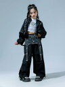 子供服 女の子 ジャケット タンクトップ へそ出し パンツ 秋 コスチューム バンド ダンス ヒップホップ ストリート系 パフォーマンス 衣装 クール かっこいい キッズ
