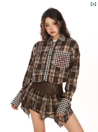 チェック かわいい 韓国 セットアップ レディース ストリート ポケット 秋 長袖 シングルブレスト スカート トップス ボタン 刺繍 ポケット カジュアル おしゃれ ガーリー チェック かわいい 韓国 セットアップ レディース ストリート ポケット 秋 長袖 シングルブレスト スカート トップス ボタン 刺繍 ポケット カジュアル おしゃれ ガーリー