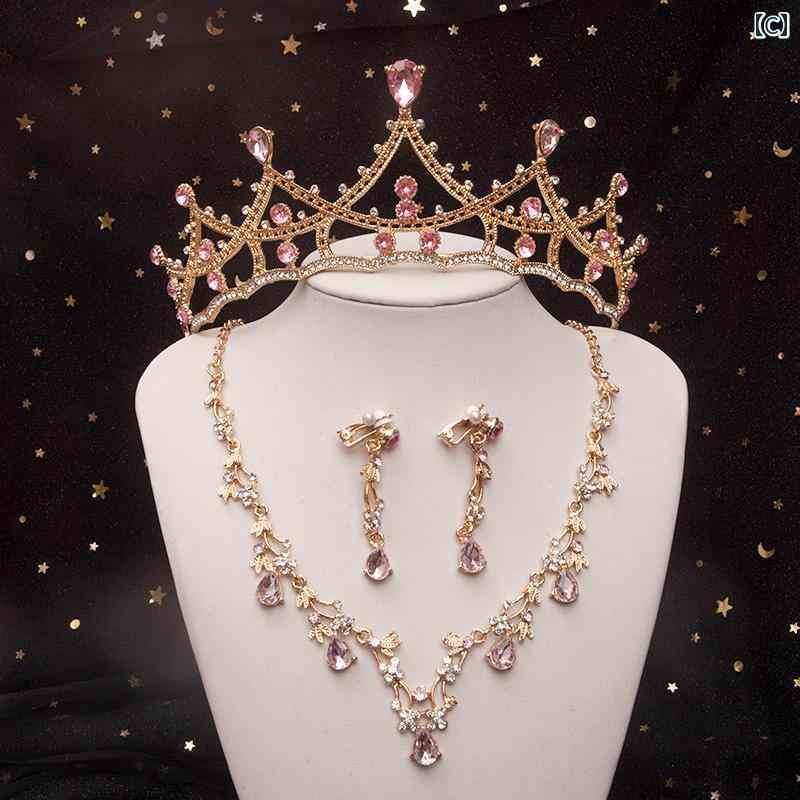 ティアラ 大人式 ウェディング クラウン ピンク 子供 プリンセス 女の子 誕生日 プレゼント アクセサリー パーティー パフォーマンス アニバーサリー