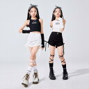 子供服 女の子 Tシャツ タンクトップ へそ出し ショートパンツ コスチューム バンド ダンス ヒップホップ ストリート系 パフォーマンス 衣装 セットアップ クール かっこいい キッズ