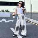 子供服 女の子 Tシャツ タンクトップ へそ出し パンツ コスチューム バンド ダンス ヒップホップ ストリート系 パフォーマンス 衣装 セットアップ クール かっこいい