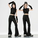子供服 女の子 Tシャツ タンクトップ フード へそ出し パンツ コスチューム バンド ダンス ヒップホップ ストリート系 パフォーマンス 衣装 セットアップ クール かっこいい キッズ