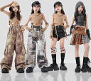 子供服 女の子 Tシャツ タンクトップ へそ出し ショートパンツ ミニスカート 夏 コスチューム バンド ダンス ヒップホップ ストリート系 パフォーマンス 衣装 セットアップ クール かっこいい キッズ