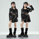 子供服 女の子 ジャケット キャミソール へそ出し ショートパンツ コスチューム バンド ダンス ヒップホップ ストリート系 パフォーマンス 衣装 クール かっこいい キッズ