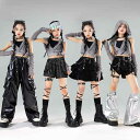 子供服 女の子 キャミソール へそ出し ベスト ショートパンツ ミニスカート 夏 コスチューム バンド ダンス ヒップホップ ストリート系 パフォーマンス 衣装 クール かっこいい キッズ