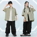 子供服 女の子 男の子 シャツ Tシャツ へそ出し パンツ コスチューム バンド ダンス ヒップホップ ストリート系 パフォーマンス 衣装 クール かっこいい キッズ