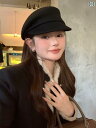 帽子 黒 ベレー帽 レディース 秋冬 フェルト ペインターハット 小顔効果 キャスケットハット ファッション カジュアル ティーンエイジャー