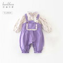 オーバーオール ジャンプスーツ 幼児 赤ちゃん品 おしゃれ ファッション 春 セット 女の子 トップス シャツ かわいい パープル 花柄 長袖 コットン 女の子