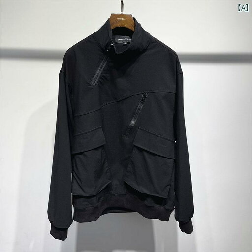 メンズ ファッション 春 ダーク ジッパー スタンドカラー ワークウェア スウェットシャツ アメカジ プルオーバー ジャケット メンズ ファッション 春 ダーク ジッパー スタンドカラー ワークウェア スウェットシャツ アメカジ プルオーバー ジャケット