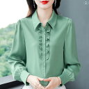 シャツ ブラウス 春夏 長袖 母の日 ギフト アウター ノーブル スタイリッシュ ショッピング 通勤 通学 レディース