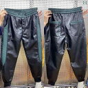 パンツ レザーパンツ カジュアル シンプル スタイリッシュ メンズ ファッション おしゃれ 大きいサイズ 春秋