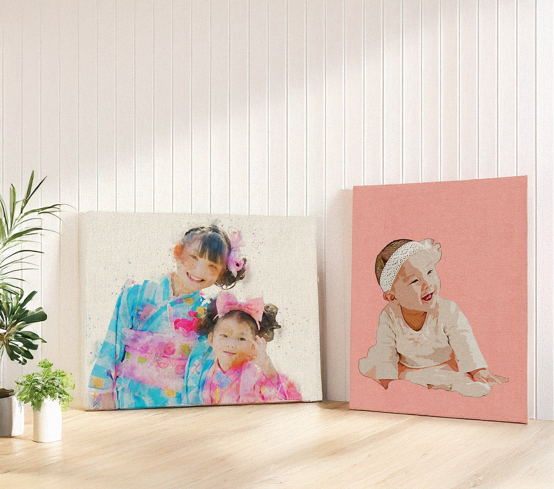 【鉛筆スケッチ】 お気に入りの写真をキャンバス画に 子供 キッズ 赤ちゃん ☆オーダーメイド☆ 似顔絵 誕生日 birthday 記念日 写真から プレゼント ギフト art アート 絵画