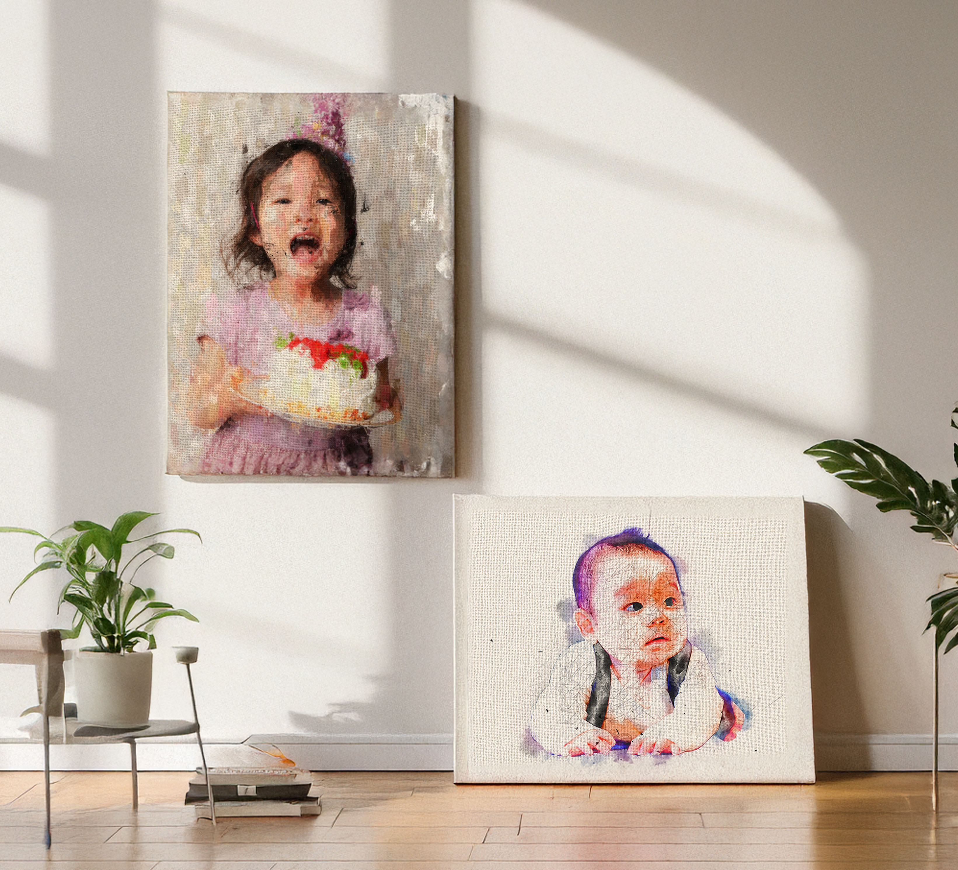 【鉛筆スケッチ】 お気に入りの写真をキャンバス画に 子供 キッズ 赤ちゃん ☆オーダーメイド☆ 似顔絵 誕生日 birthday 記念日 写真から プレゼント ギフト art アート 絵画