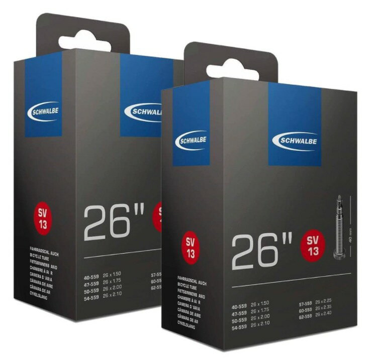 SCHWALBE (シュワルベ) 26×1.50/2.40用チューブ 仏式バルブ 13SV 2本セッ