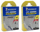 MICHELIN(ミシュラン) 2本セット AIRCOMP ULTRALIGHT(エアーコンプウルトラライト) 700×18/25c 仏式 超軽量チューブ (バ...