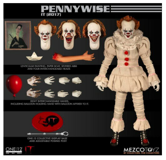 メズコ(Mezco Toyz LLC)ワン12コレクティブ イト ペニーワイズ 1/12 アクションフィギュア One:12 Collective - IT (2017 Movie) Pennywise 輸入品