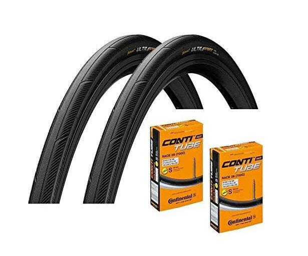 Continental(コンチネンタル) タイヤとチューブ2本セット UltraSport3 ウルトラスポーツ3 [並行輸入品] (700x23C-仏式60mm) 輸入品【新品】