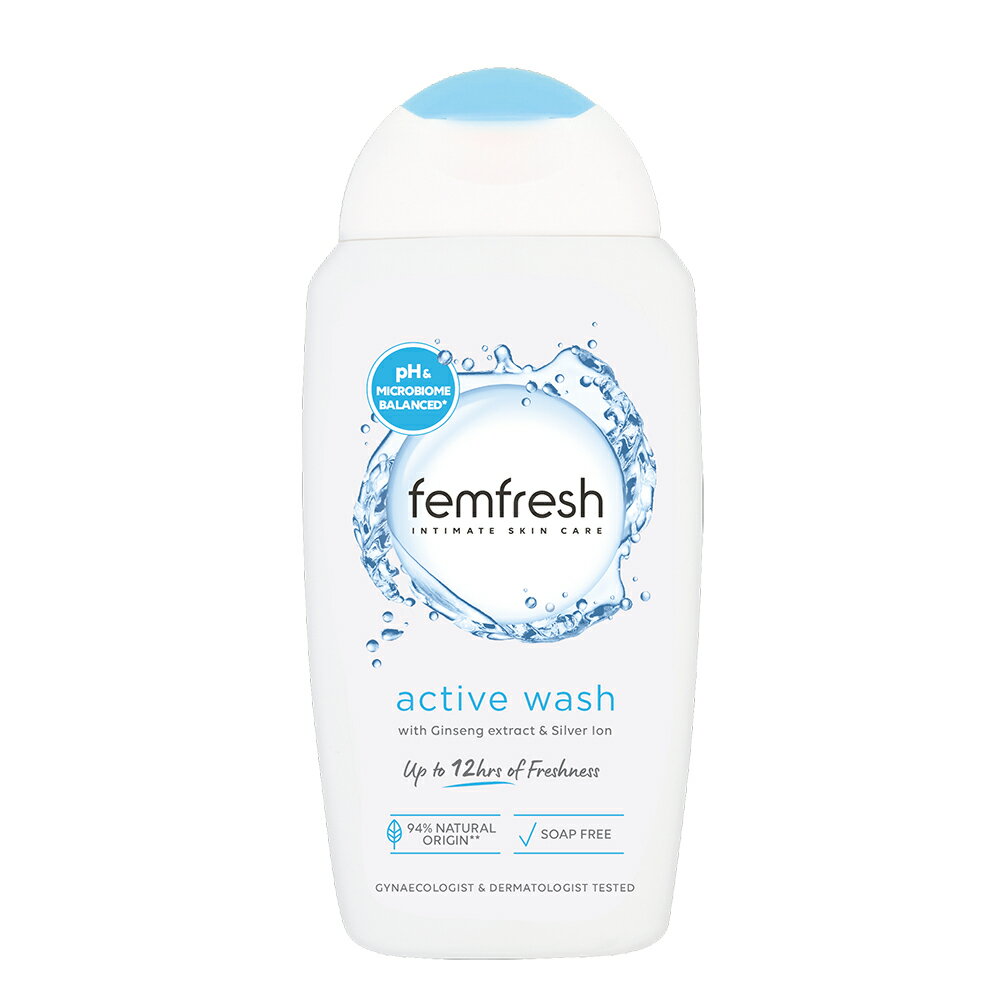 フェムフレッシュ インティメートスキンケア　アクティブウォッシ Femfresh ACTIVE WASH 250ML レディース　スキンケア　女性用　デリケートゾーン　ソープ　ボディ　VIO　フェムケア　ニオイ　敏感　生理期　低刺激　phバランス