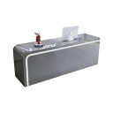 送料無料 受付カウンター カウンターテーブル バーカウンター オフィス受付台 受付台 レジ台 シンプルデザイン コンパクト 焼付塗装 分類収納 HDF シルバー 事務室 受付 エントランス 店舗 おしゃれ