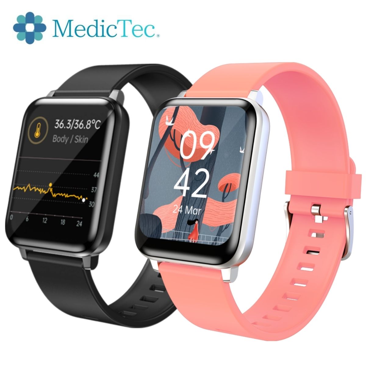 MedicTec AI Watch Catcher1 メディックテック スマートウォッチ 1.69インチ iPhoneヘルスケア連動 ア..