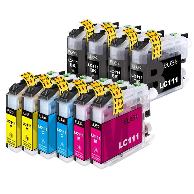 ejet LC111 LC111-4PK ブラザー 用 インク lc111 lc111-4pk *2+lc111bk *2 互換インク brother 用 lc111 4色セット(合計10本) 大容量 プリンターインク DCP-J552N DCP-J557N DCP-J952N DCP-J957N MFC-J727D インク