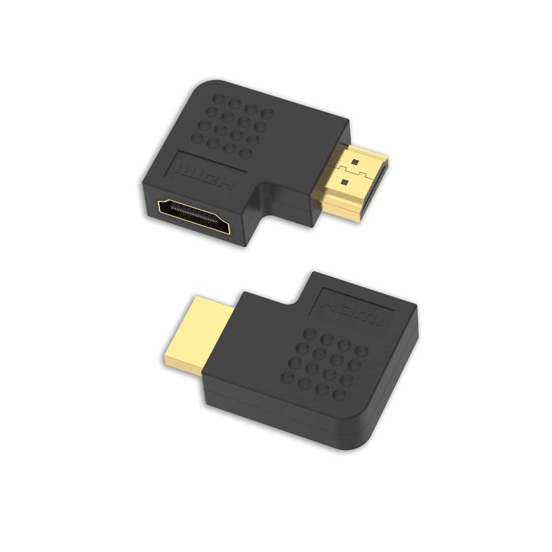 HDMI L字 アダプタ L型 変換 コネクタ 90度+270度 HDMIケーブル向き変更 4K オスーメス TV Stick P対応 金メッキ 2個セット