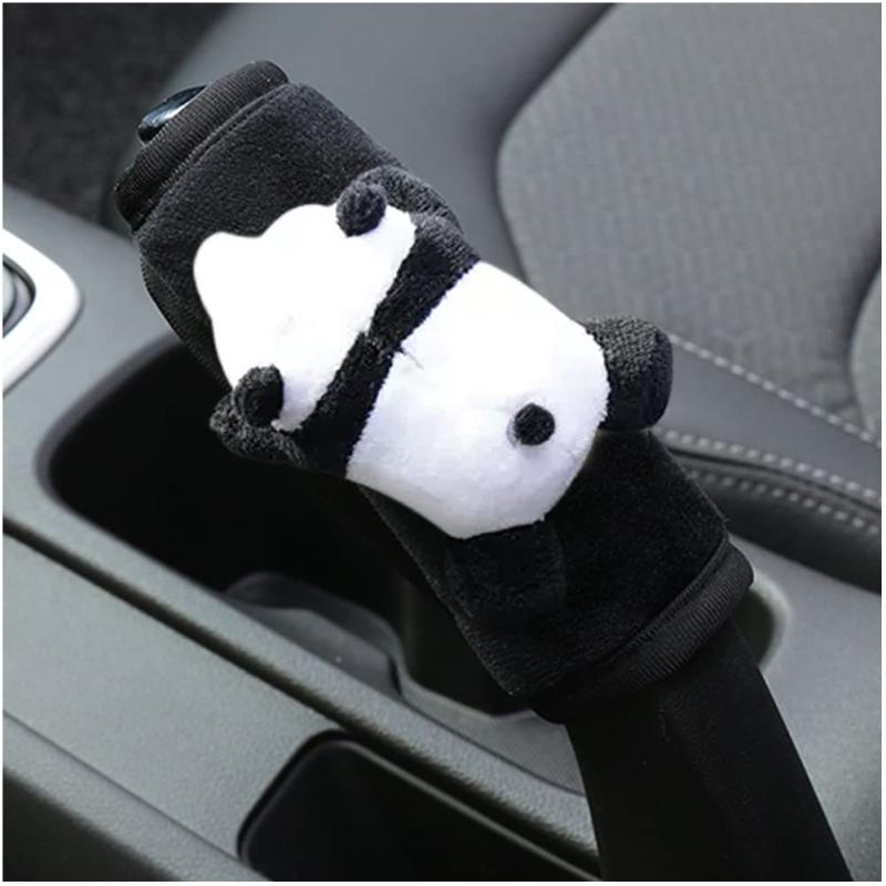 サイドブレーキ カバー パンダ 保護 パーキングブレーキ アクセサリー かわいい ぬいぐるみ 車（サイド..